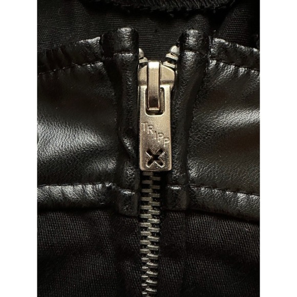 Vintage Y2k Tripp NYC Black Faux Leather Buckles Stud Stretch Cotton Corset Sz 0 - Picture 8 of 16